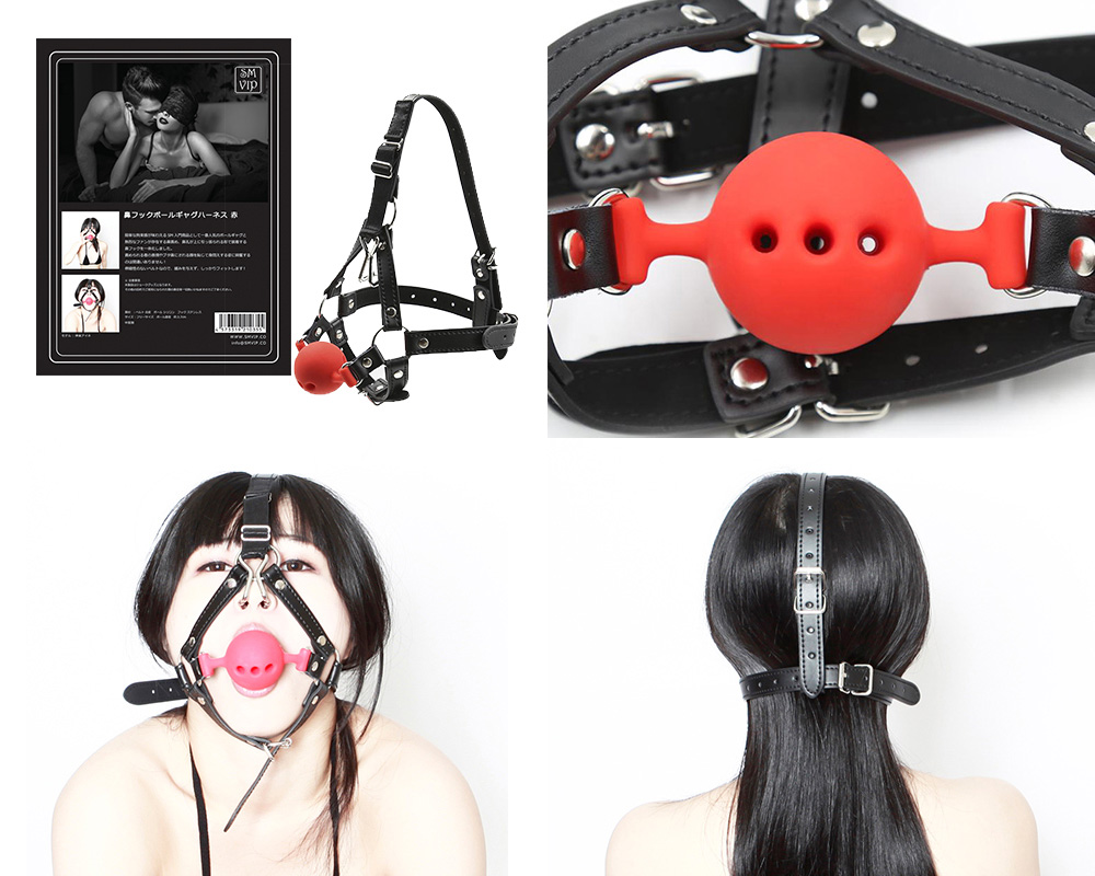 SM-VIP 鼻フック ボールギャグ ハーネス(赤) SM-VIP 鼻フック ボールギャグ ハーネス(赤)