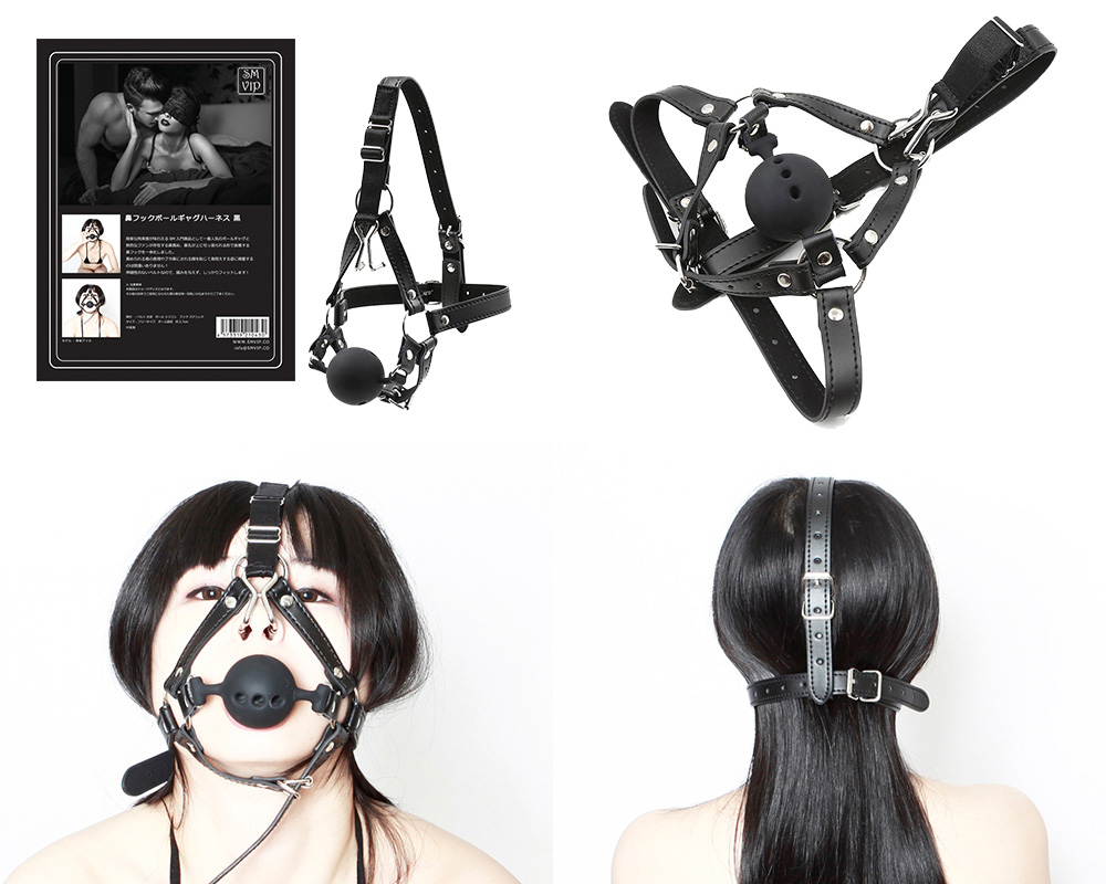 SM-VIP 鼻フック ボールギャグ ハーネス(黒) SM-VIP 鼻フック ボールギャグ ハーネス(黒)