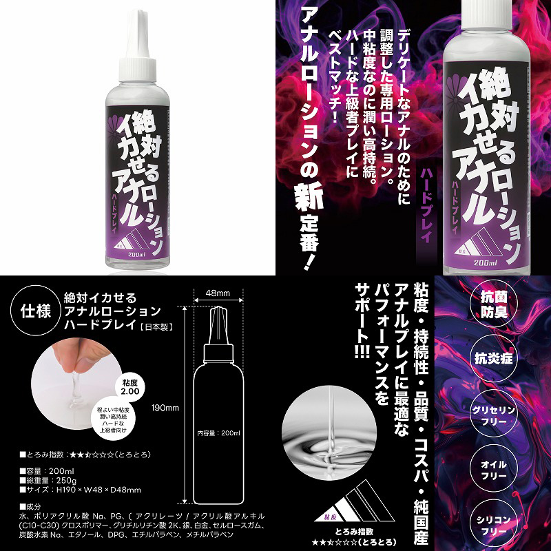 絶対イカせるアナルローション ハードプレイ 200ml 3本セット 絶対イカせるアナルローション ハードプレイ 200ml 3本セット